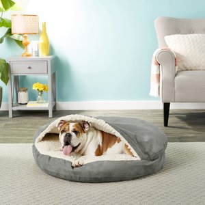 Snoozer Pet Products Luxury Microsuede Cozy Cave Dog & Cat Bed, Anthracite, Large