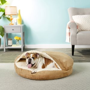 Snoozer Pet Products Luxury Microsuede Cozy Cave Dog & Cat Bed, Camel, Large
