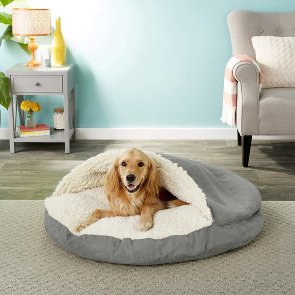 Snoozer Pet Products Luxury Microsuede Cozy Cave Dog & Cat Bed, Anthracite, X-Large slide 1 of 7