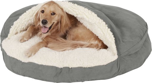 Snoozer Pet Products Luxury Microsuede Cozy Cave Dog & Cat Bed, Anthracite, X-Large