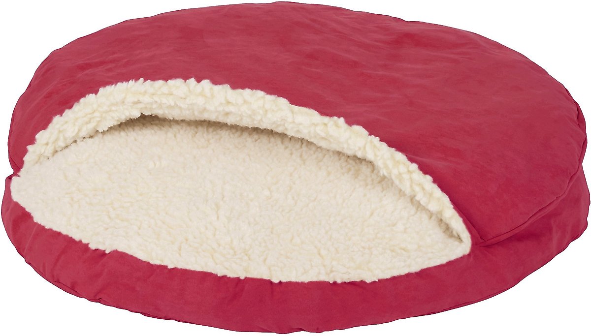 SNOOZER PET PRODUCTS Luxury Microsuede Cozy Cave Dog & Cat Bed, Red, XLarge