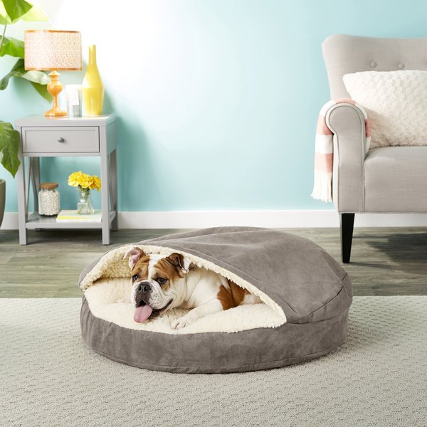 SNOOZER PET PRODUCTS Luxury Microsuede Cozy Cave Dog & Cat Bed, Camel ...