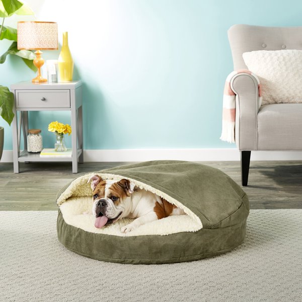 Snoozer Pet Products Luxury Cozy Cave Orthopedic Cat & Dog Bed with Removable Cover, Olive, Large slide 1 of 8