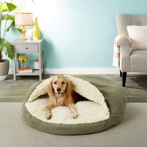 Snoozer Pet Products Luxury Cozy Cave Orthopedic Cat & Dog Bed with Removable Cover, Olive, X-Large
