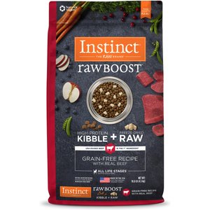 Instinct Raw Boost Grain-Free Recipe with Real Beef & Freeze-Dried Raw Pieces Dry Dog Food, 10-lb bag