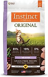 Instinct Original Kitten Grain-Free Recipe with Real Chicken Freeze-Dried Raw Coated Dry Cat Food, 4.5-lb bag