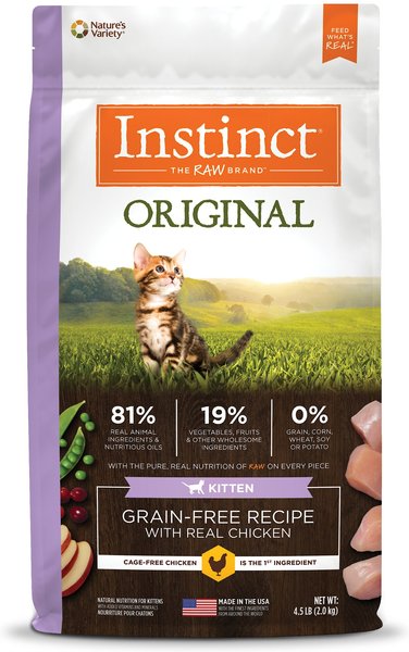 Instinct Original Kitten Grain-Free Recipe with Real Chicken Freeze-Dried Raw Coated Dry Cat Food, 4.5-lb bag slide 1 of 11