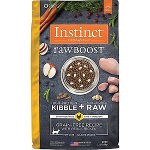 Instinct Raw Boost Grain-Free Recipe with Real Chicken & Freeze-Dried Raw Coated Pieces Dry Cat Food, 2-lb bag