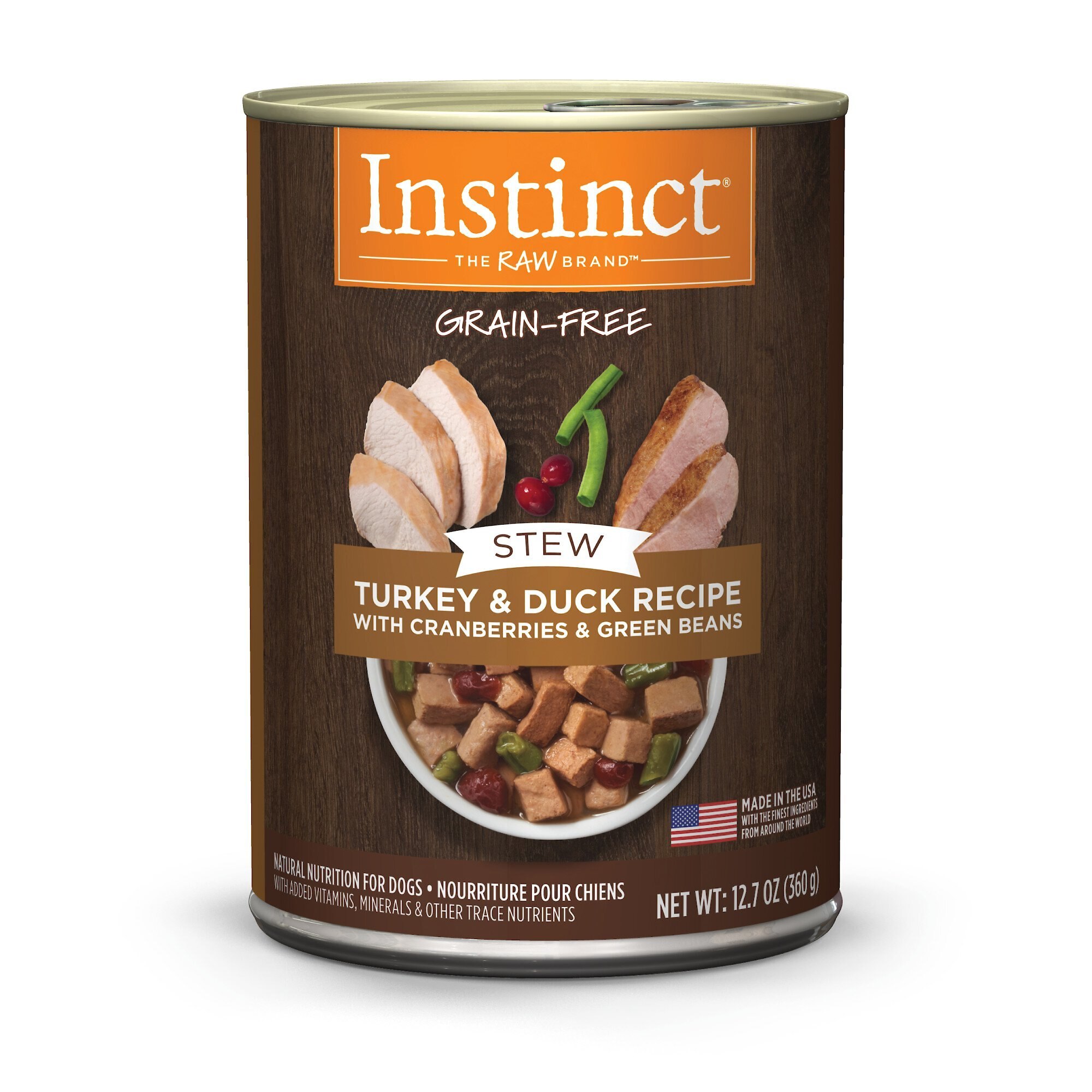 Instinct Grain Free Stews Turkey and Duck with Cranberries and Green Beans Recipe Natural Canned Dog Food
