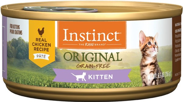 Instinct Kitten Grain-Free Pate Real Chicken Recipe Natural Wet Canned Cat Food, 5.5-oz, case of 12 slide 1 of 11