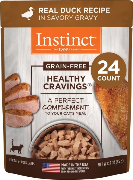 Instinct Healthy Cravings Real Duck Recipe in Savory Gravy Grain-Free Wet Cat Food Topper