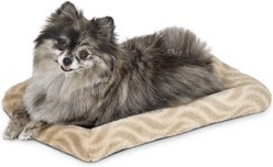 MidWest Homes for Pets Quiet Time Deluxe Wave Bolster Dog & Cat Bed, Tan, X-Small