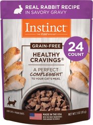 Instinct Healthy Cravings Grain-Free Cuts & Gravy Real Rabbit Recipe Wet Cat Food Topper, 3-oz pouch, case of 24