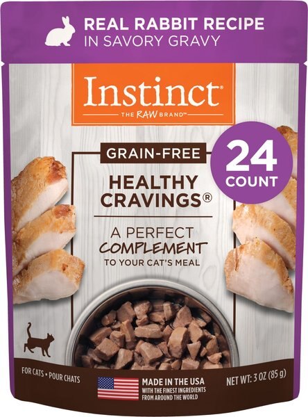 Instinct Healthy Cravings Grain-Free Cuts & Gravy Real Rabbit Recipe Wet Cat Food Topper, 3-oz pouch, case of 24 slide 1 of 9