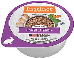 Instinct Grain-Free Minced Recipe with Real Rabbit Wet Cat Food Cups, 3.5-oz, case of 12