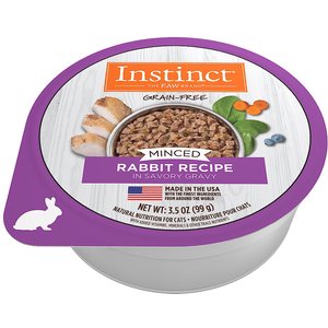 Instinct Grain-Free Minced Recipe with Real Rabbit Wet Cat Food Cups, 3.5-oz, case of 12