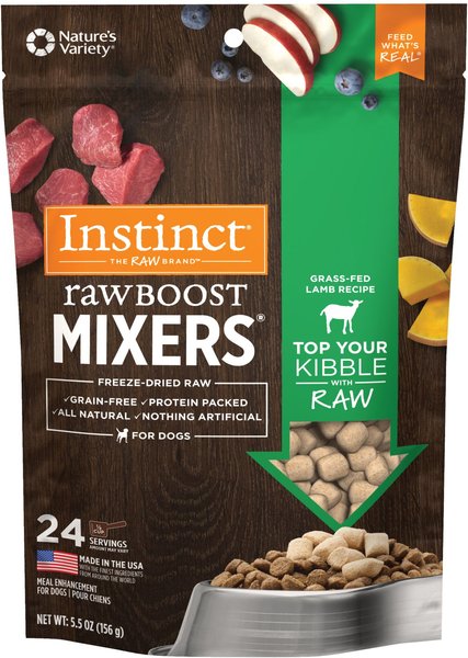 Instinct Raw Boost Mixers Lamb Recipe Grain-Free Freeze-Dried Dog Food Topper, 5.5-oz bag slide 1 of 11