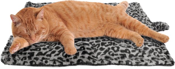 Downtown Pet Supply Thermal Leopard Print Cat Mat, Gray slide 1 of 9