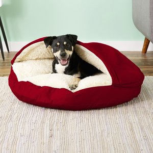 Snoozer Pet Products Cozy Cave Covered Cat & Dog Bed w/Removable Cover, Red, Large