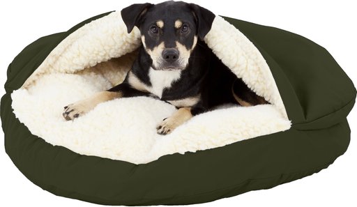 Snoozer Pet Products Cozy Cave Covered Cat & Dog Bed with Removable Cover, Olive, Large