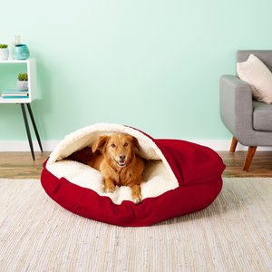 Snoozer Pet Products Cozy Cave Covered Cat & Dog Bed w/Removable Cover, Red, X-Large
