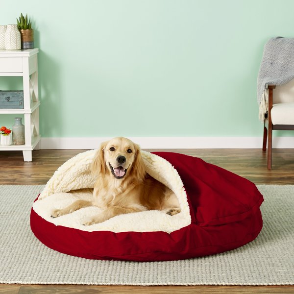 Snoozer Pet Products Cozy Cave Orthopedic Covered Cat & Dog Bed w/Removable Cover, Red, X-Large slide 1 of 6