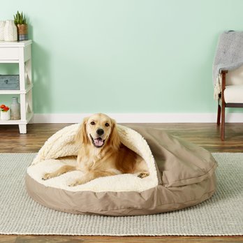 Calming dog bed cave style