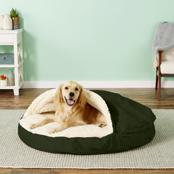Snoozer Pet Products Cozy Cave Orthopedic Covered Cat & Dog Bed with Removable Cover, Olive, X-Large slide 1 of 6