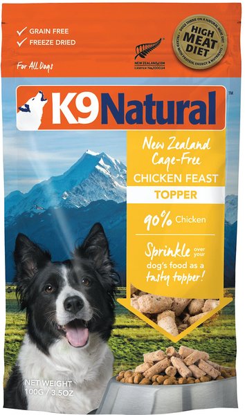 K9 Natural Chicken Feast Raw Grain-Free Freeze-Dried Dog Food Topper, 3.5-oz bag slide 1 of 8