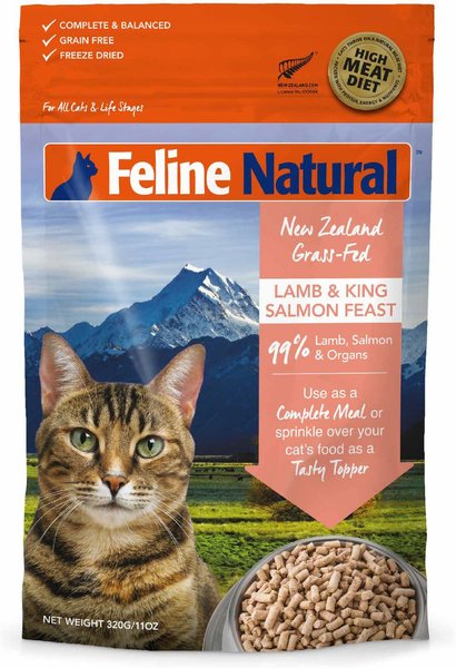 Feline Natural Lamb & King Salmon Feast Grain-Free Freeze-Dried Cat Food, 11-oz bag slide 1 of 10