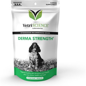 VetriScience Derma Strength Soft Chews Skin & Coat Supplement for Dogs, 70 count