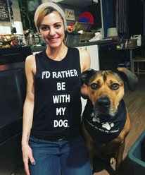 I'd Rather Be With My Dog Women's Solid Muscle Tank Top, Black, Small slide 2 of 4