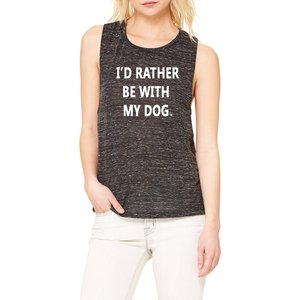 Women's Marble Muscle Tank Top, Black, Large