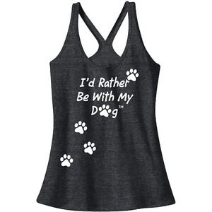 I'd Rather Be With My Dog Women's Racerback Tank Top, Charcoal, X-Small