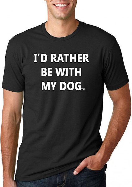 I'd Rather Be With My Dog Unisex Adult Short Sleeve T-Shirt, Black, Medium slide 1 of 2