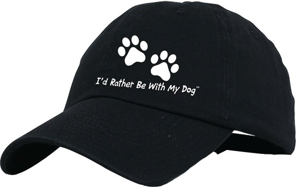I'd Rather Be With My Dog Baseball Hat, Black slide 1 of 2