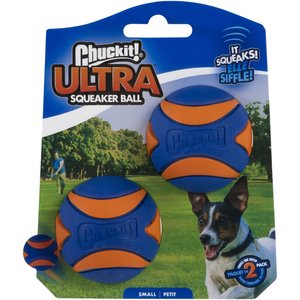 Chuckit! Ultra Squeaker Ball Tough Dog Toy, Small, 2 count
