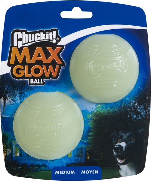 Chuckit! Max Glow Ball Dog Toy, Medium, 2 count slide 1 of 10