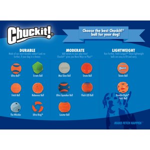 Chuckit! Max Glow Ball Dog Toy, Medium, 2 count