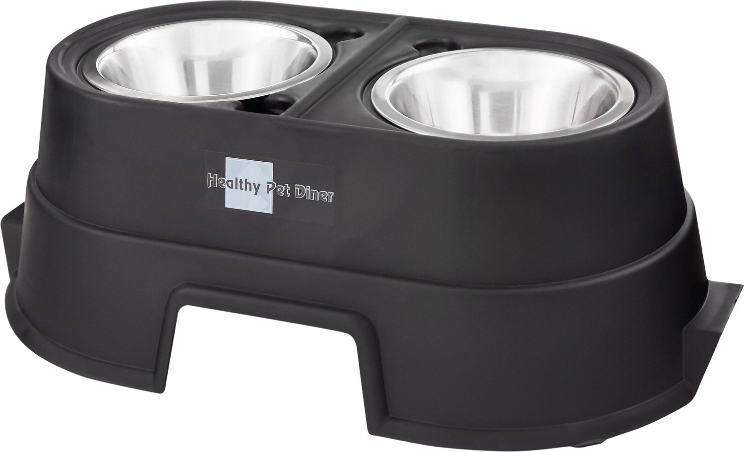 OURPETS Comfort Elevated Dog & Cat Bowls, Black, 4cup