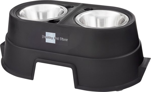 OurPets Comfort Elevated Dog & Cat Bowls, Black, 4-cup slide 1 of 5