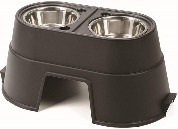 OURPETS Comfort Elevated Dog & Cat Bowls, Black, 5.5-cup 