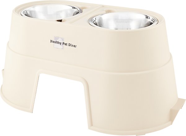 Show full view: OurPets Comfort Elevated Dog & Cat Feeder, Beige/Gray, 5.5-cup slide 1 of 5