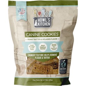 Howl's Kitchen Canine Cookies Peanut Butter & Molasses Flavor Dog Treats, 10-oz