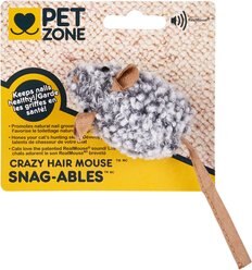 Pet Zone Snag-able Crazy Hair Mouse Plush Cat Toy with Catnip
