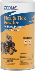 Zodiac Flea & Tick Powder for Dogs, Puppies, Cats & Kittens, 6-oz