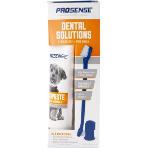 Pro-Sense Dental Solutions Enzymatic 3-Piece Dog Dental Kit, 3-piece