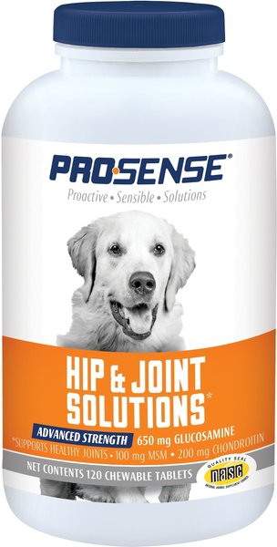 Pro-Sense Hip & Joint Solutions Advanced Strength Chewable Tablets Joint Supplement for Dogs, 120 count slide 1 of 5