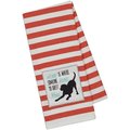 Design Imports Dog Embellished Dishtowel, Red Stripe
