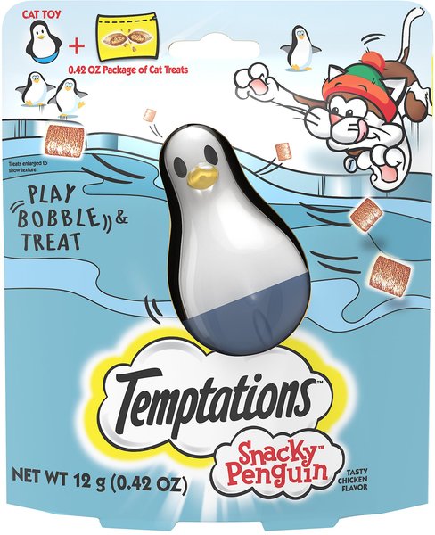 TEMPTATIONS Snacky Penguin Treat Dispensing Cat Toy, 0.42-oz bag